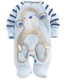 Blue Snuggly Monkey Romper