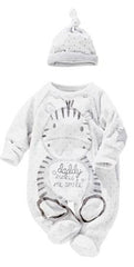 White Snuggly Zebra Romper