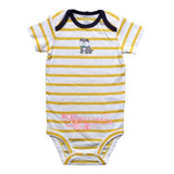 Short Sleeve Romper "Stripes with Puppy"