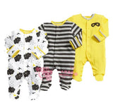 3 Piece Yellow/Black/White Romper Set